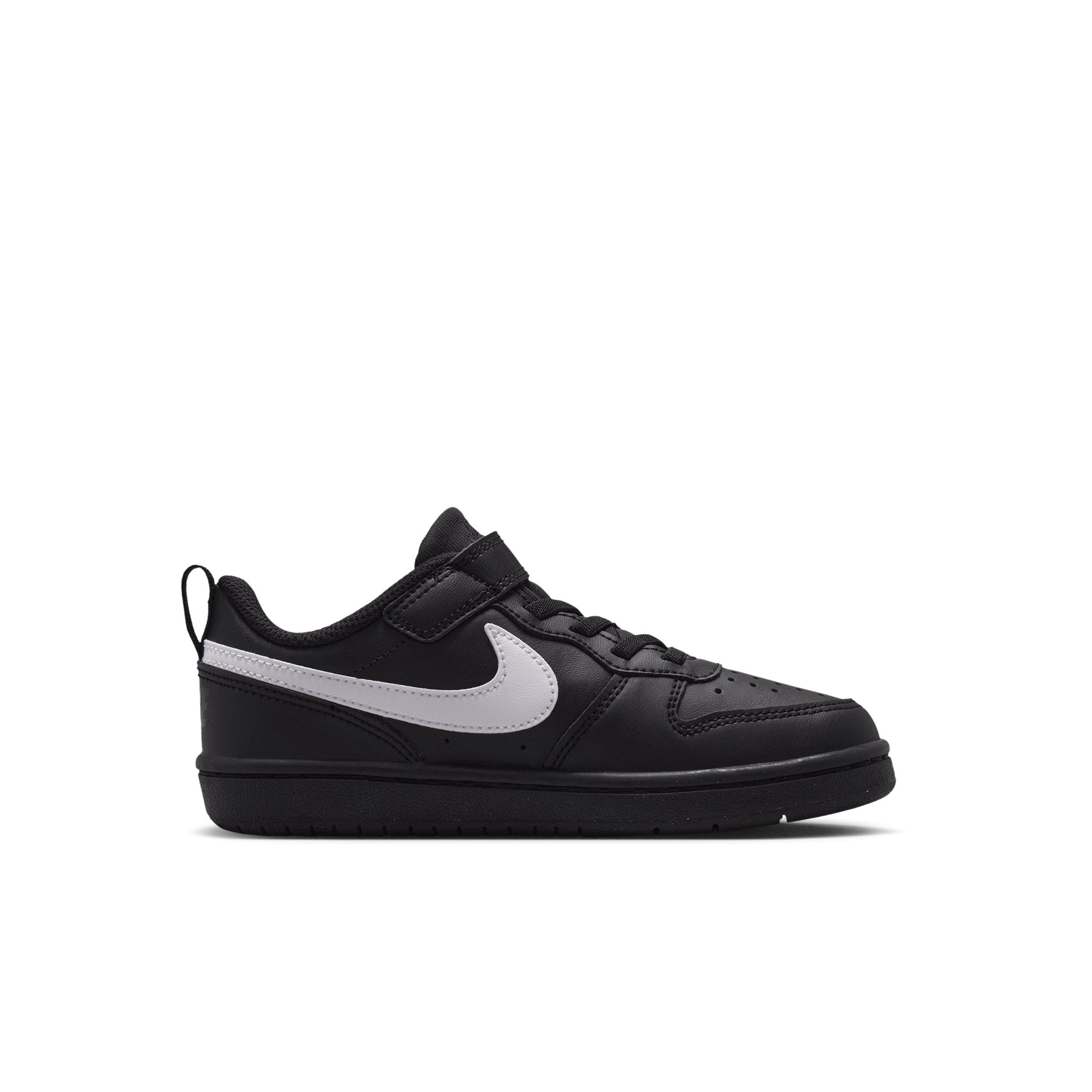 Nike Court Borough Low Recraft "Black/Black/White" Preschool Boys' Shoe - BLACK/BLACK/WHITE